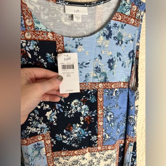 NWT J.Jill Floral Patchwork Maxi Dress with Pockets - Picture 4 of 6